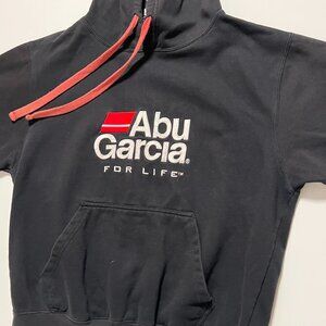 Abu Garcia Hoodie Embroidered Pullover Sweatshirt Fishing Black Men's size Large